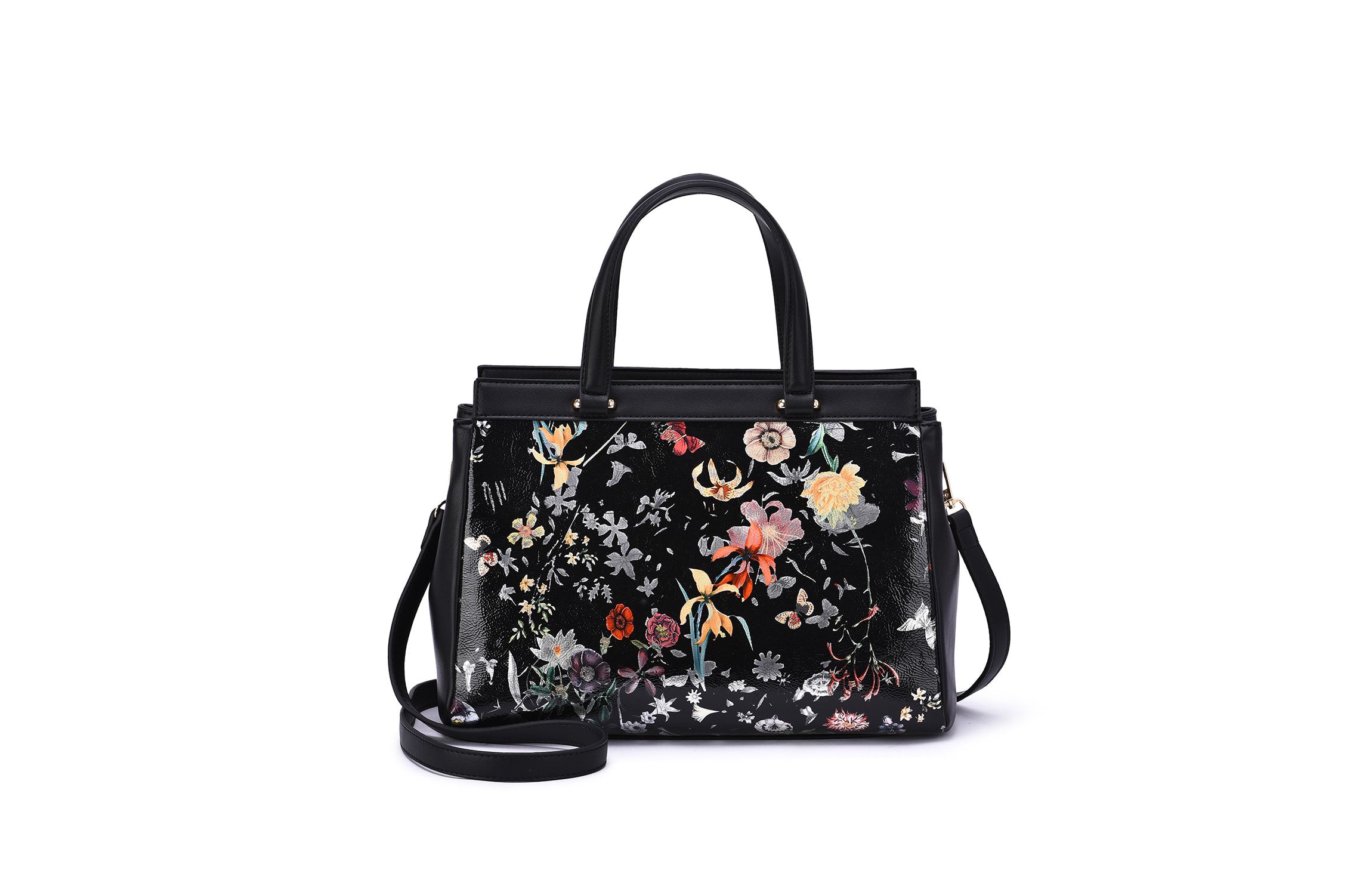 Stellan Floral Print Satchel Bag