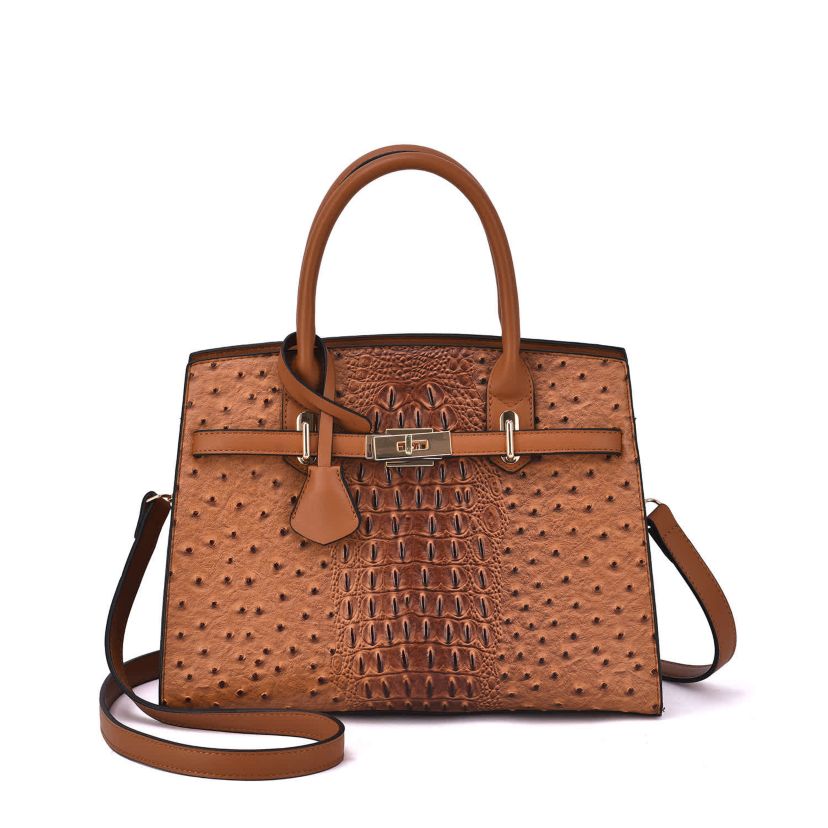 Mellow World Virginia Ostrich Pattern Satchel | Belk