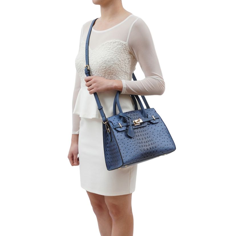 Virginia Ostrich Pattern Satchel