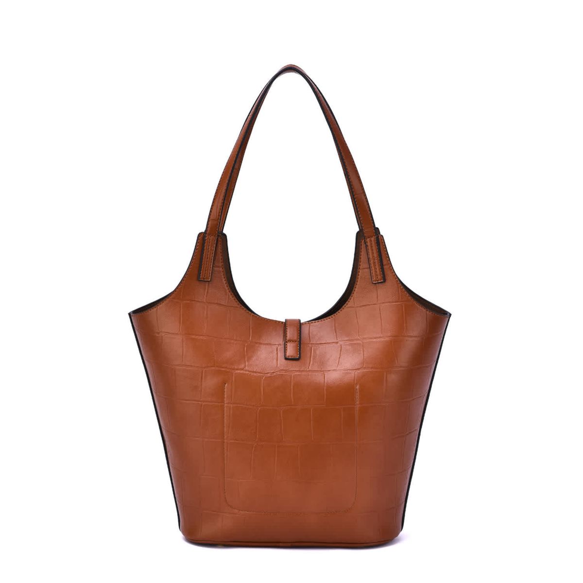 Clio Croc Embossed Tote with Wristlet Pouch