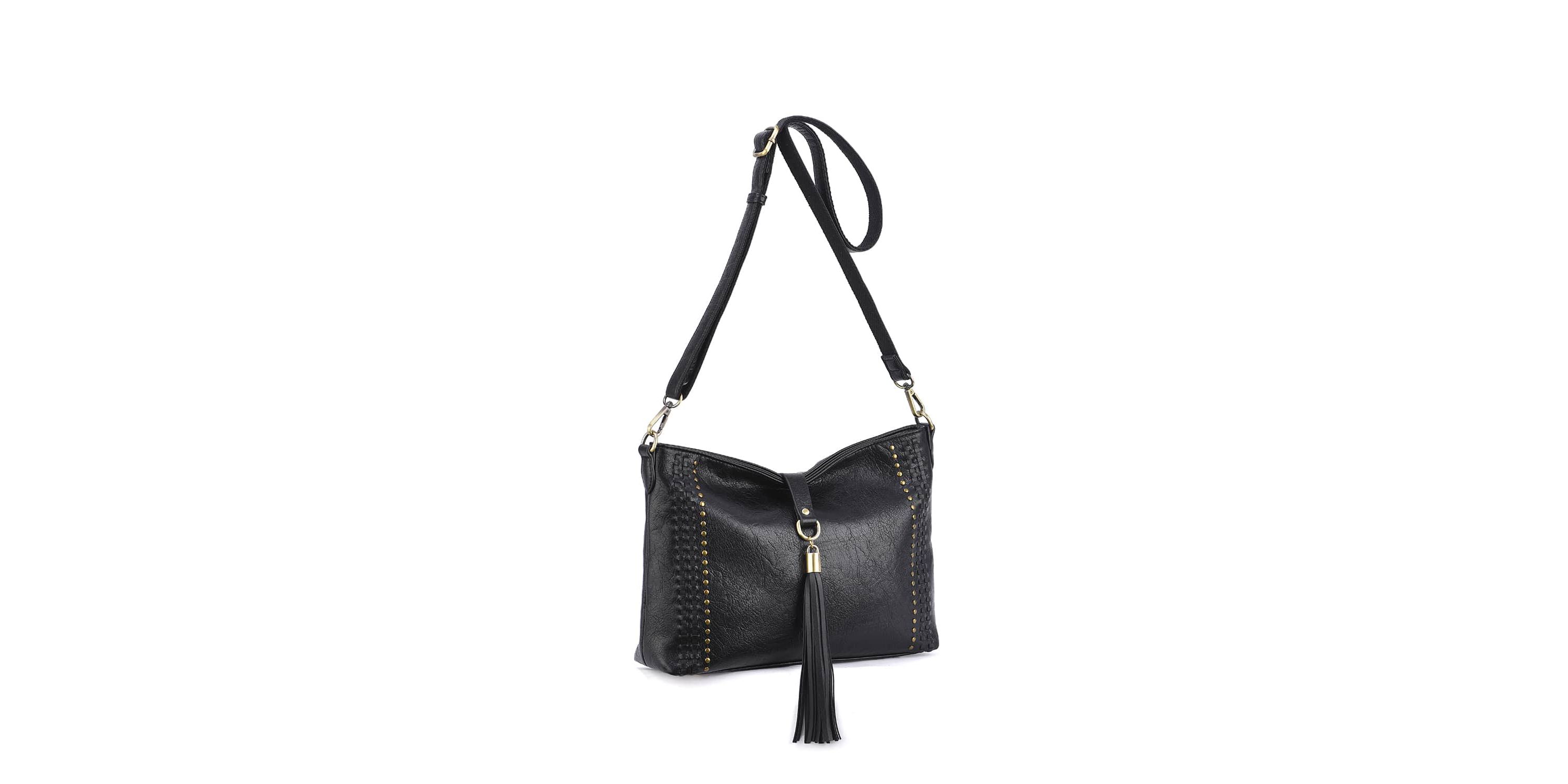 Raven Whipstitch and Studded Crossbody