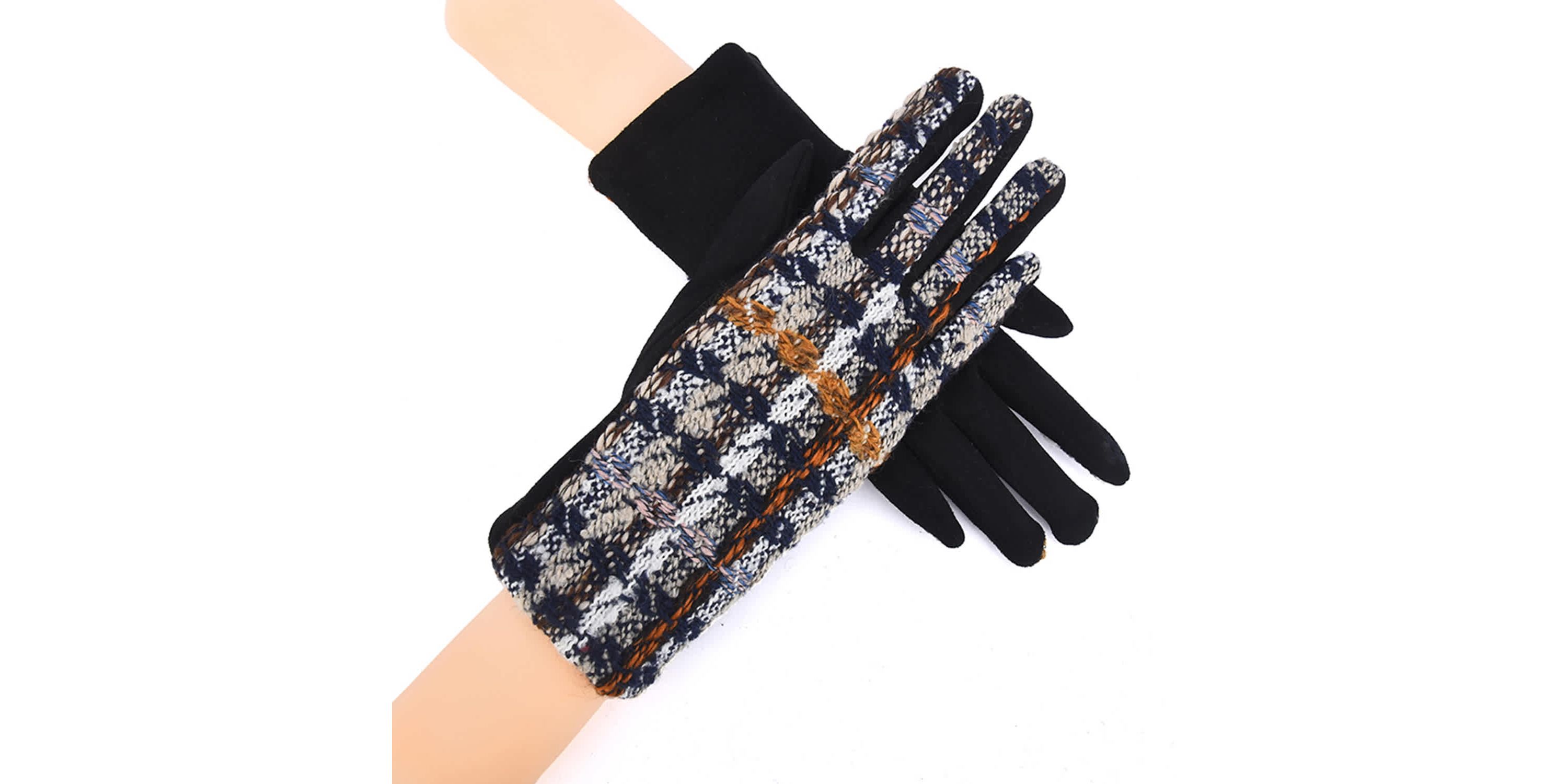 Women Plaid Winter Tartan Gloves