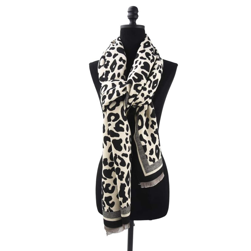 Womens Oversized Animal Print Scarf