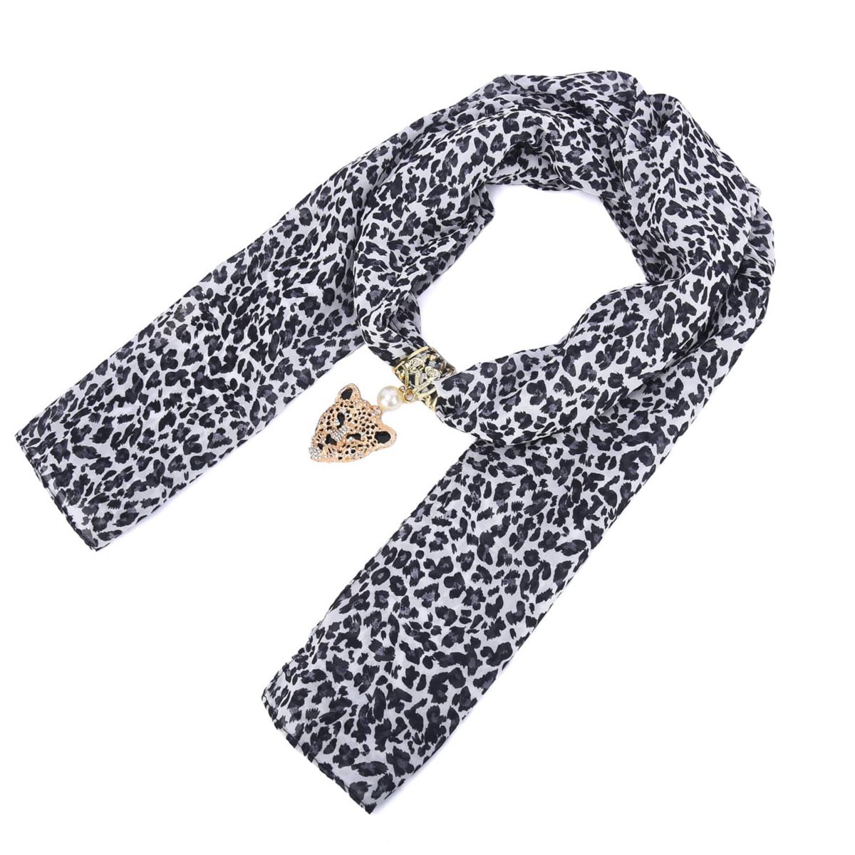 Womens Leopard Pendant Scarf