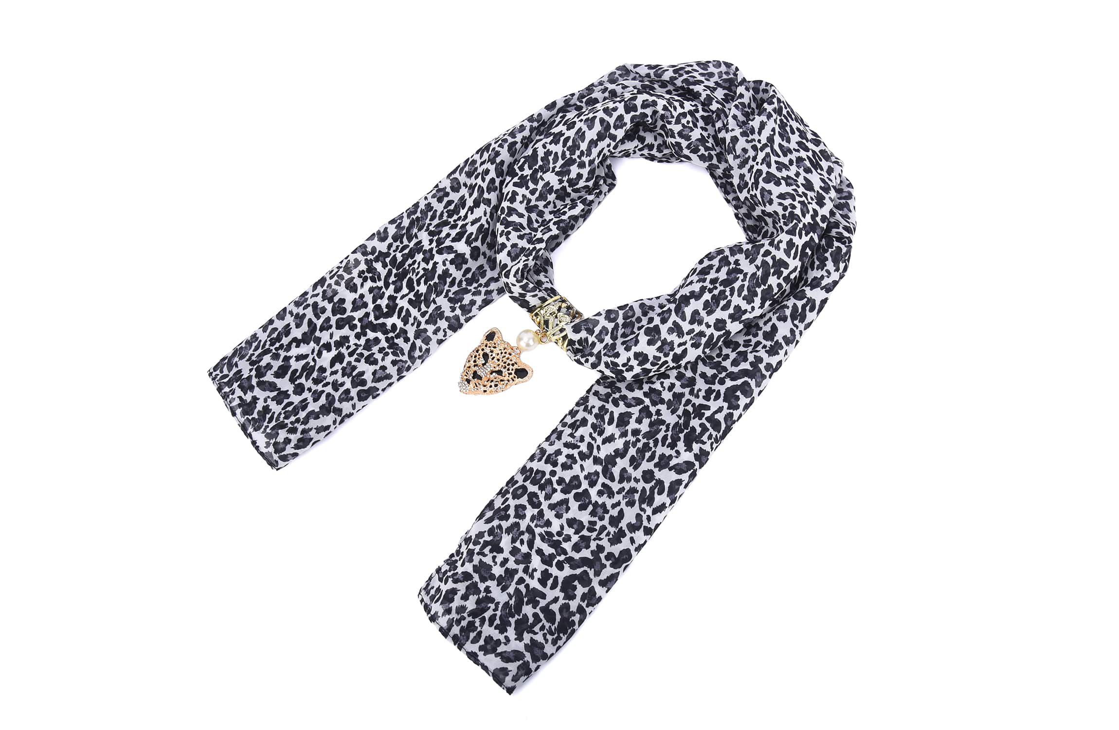 Womens Leopard Pendant Scarf