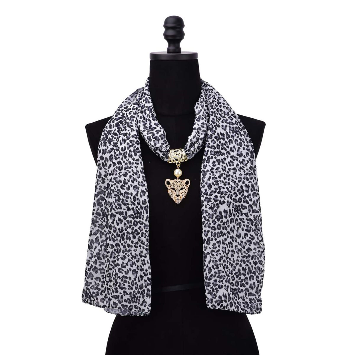 Womens Leopard Pendant Scarf