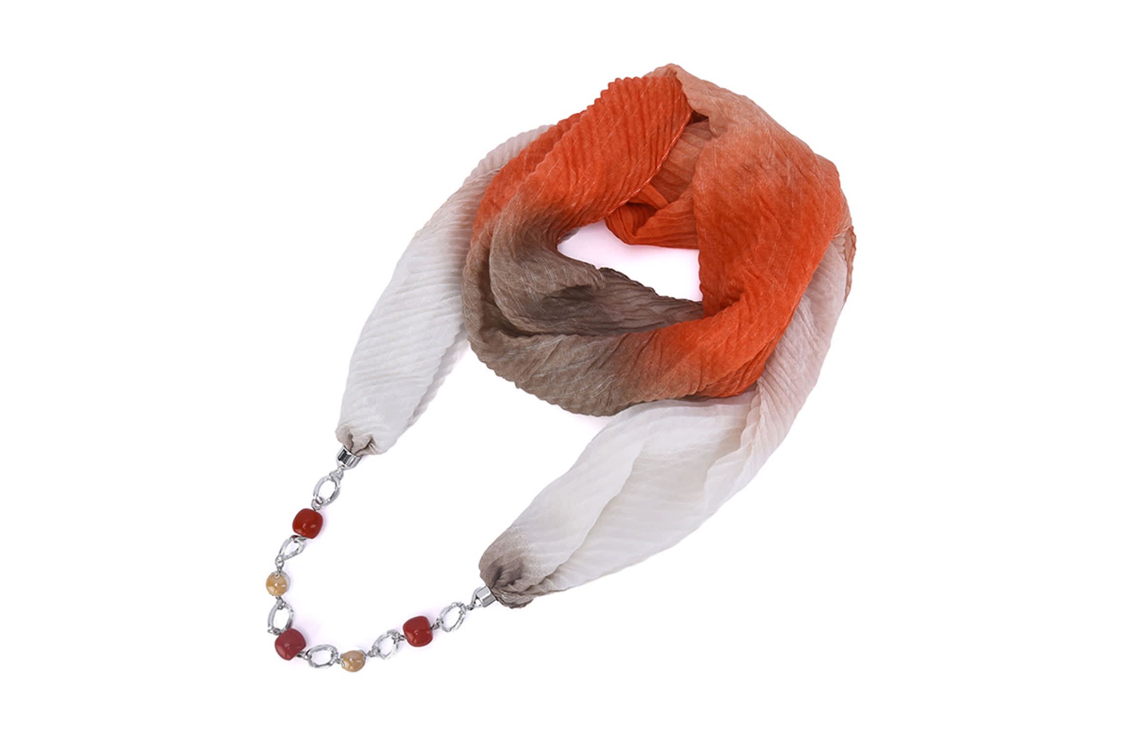 Gradient Color Infinity Scarf with Necklace