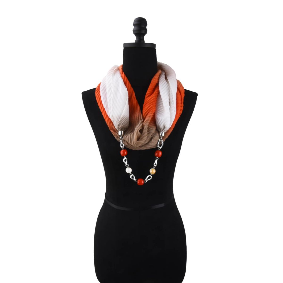 Gradient Color Infinity Scarf with Necklace