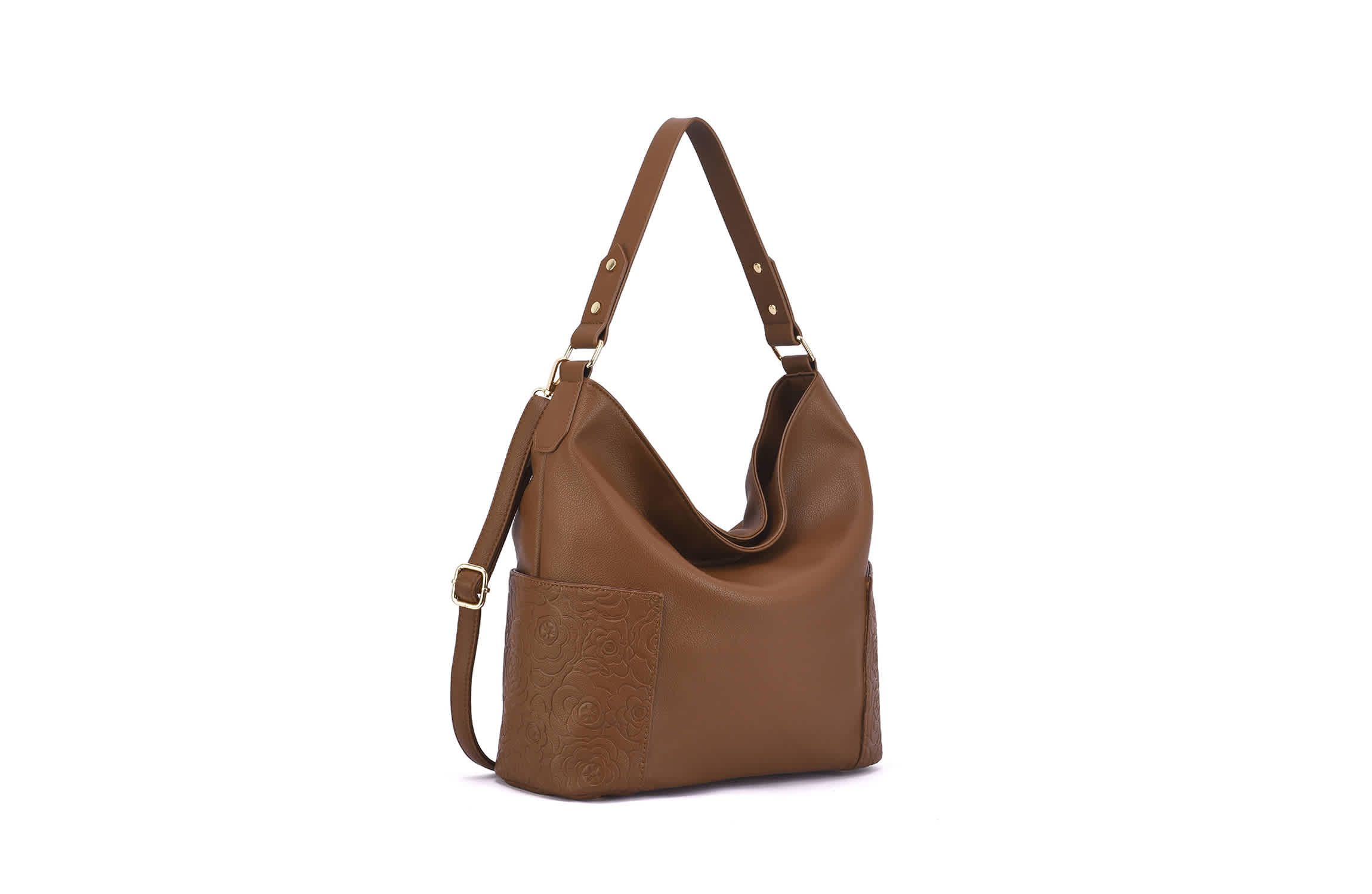 Ryder Hobo with Floral Embossed Pockets