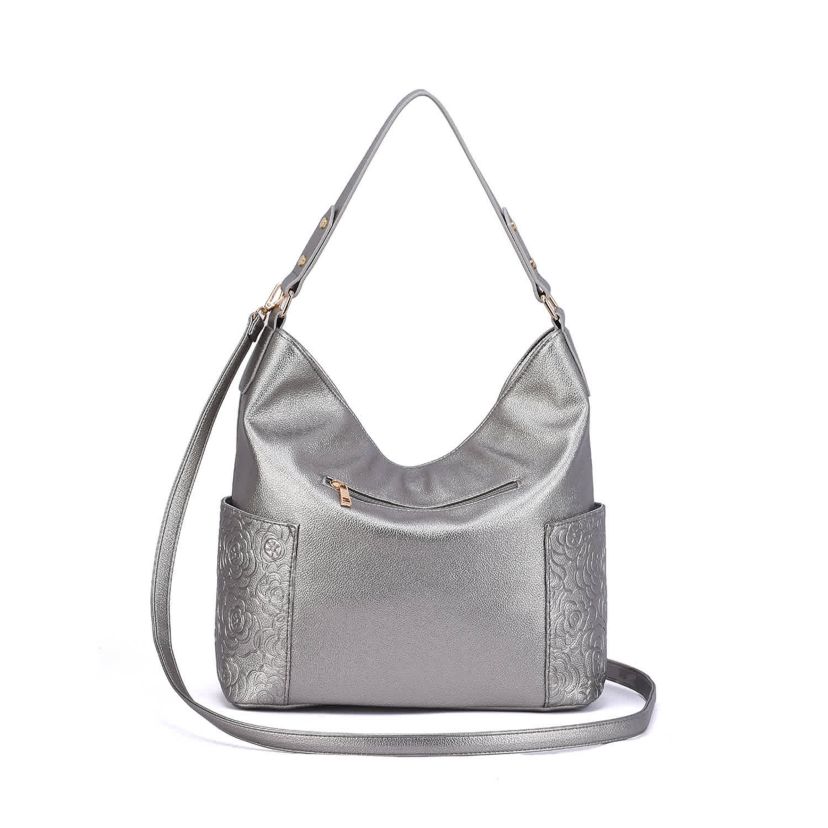Ryder Hobo with Floral Embossed Pockets