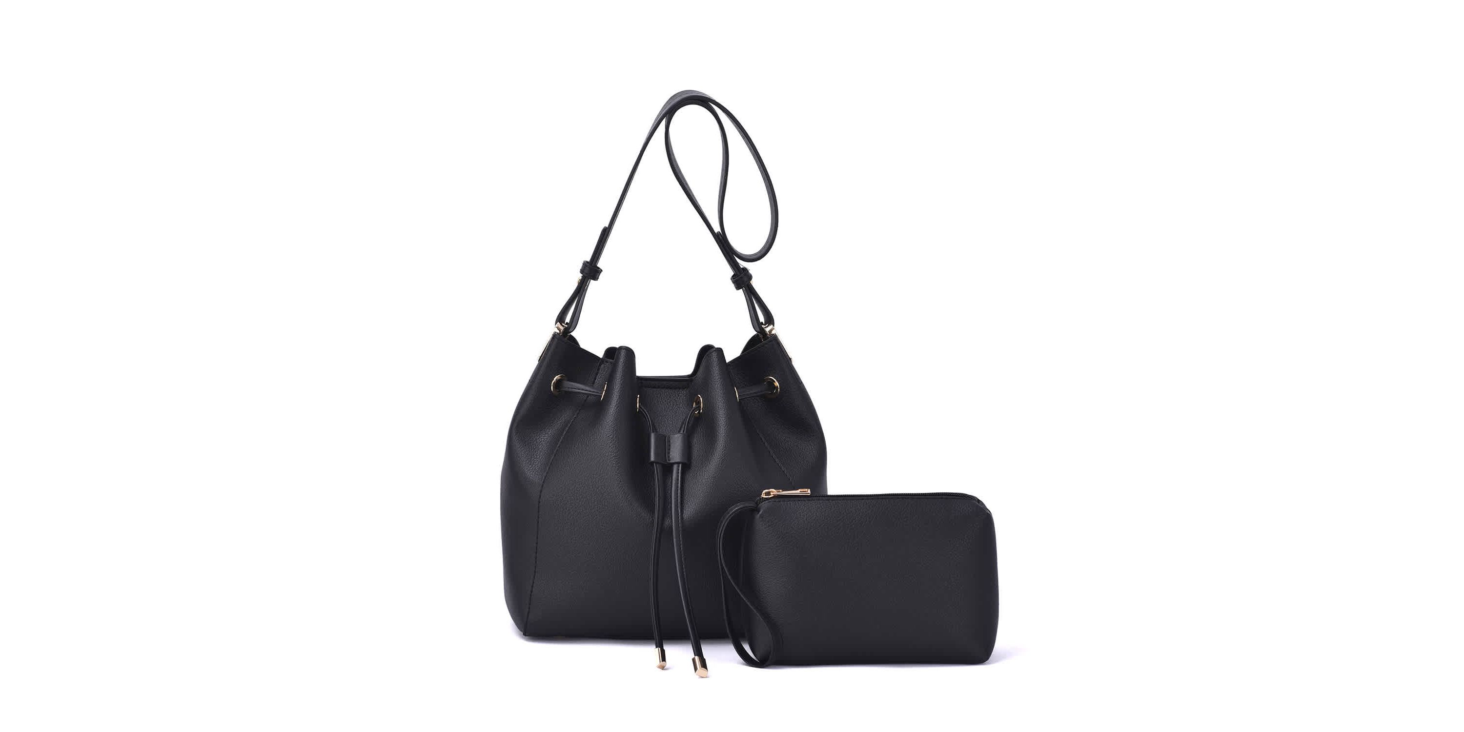 Ashby Drawstring Bucket Bag with Pouch