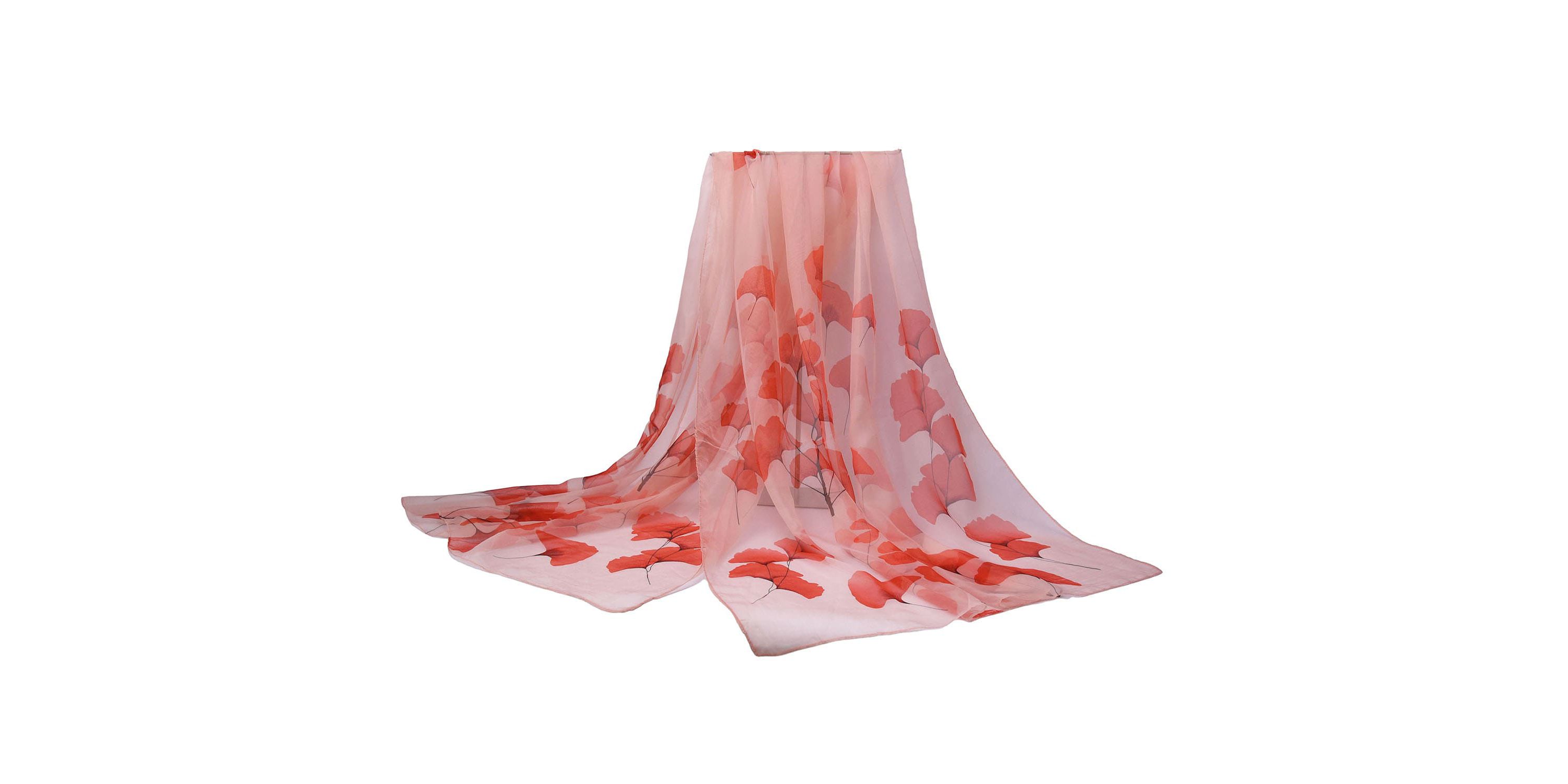 Womens Delicate Floral Chiffon Wrap Scarf