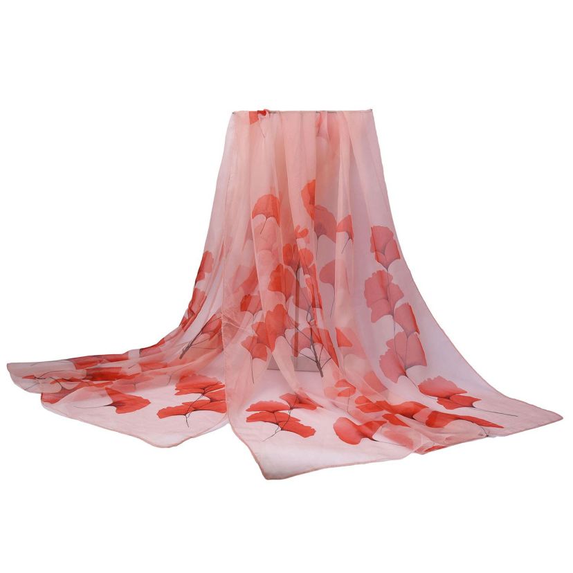 Womens Delicate Floral Chiffon Wrap Scarf