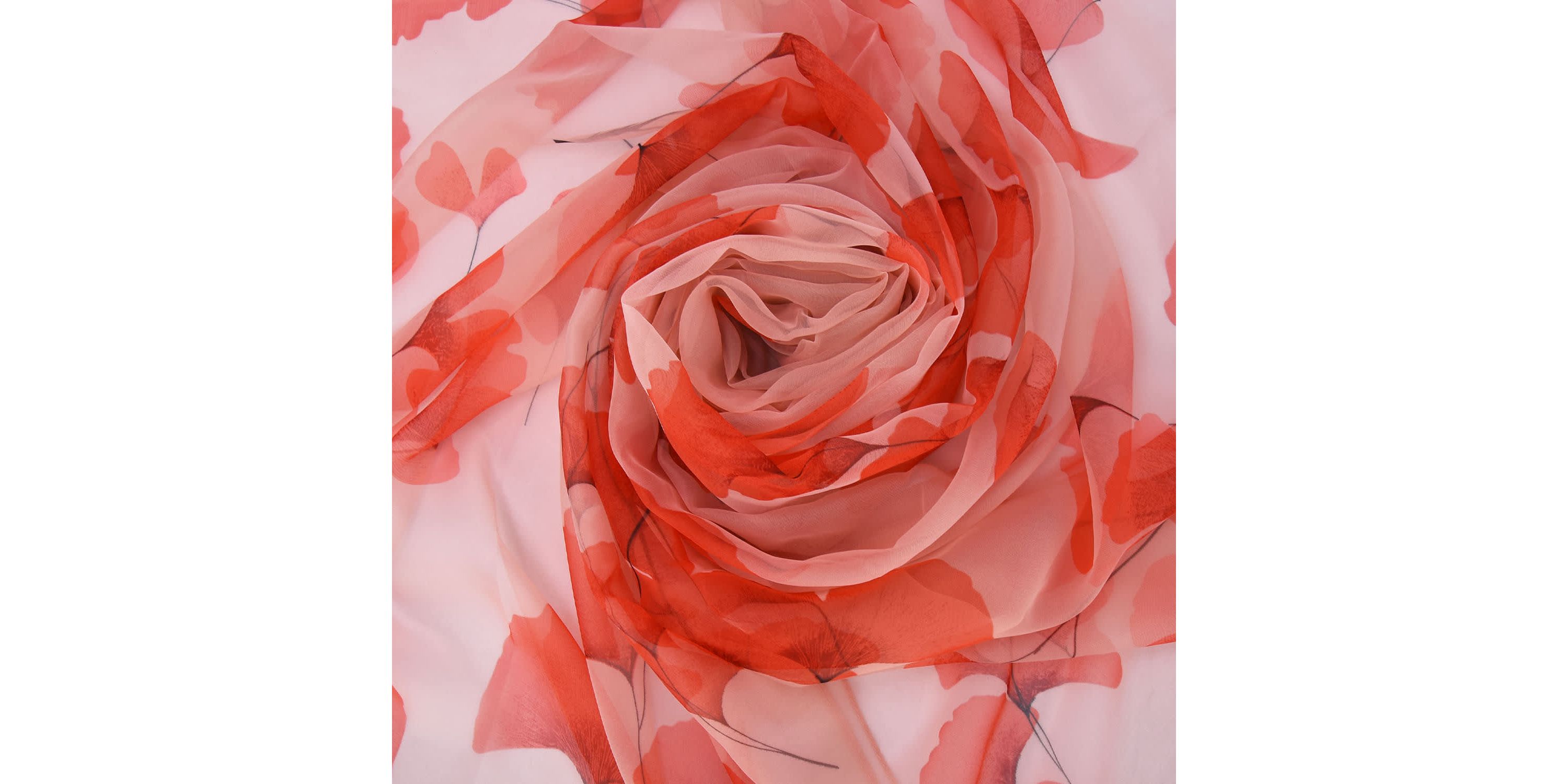 Womens Delicate Floral Chiffon Wrap Scarf