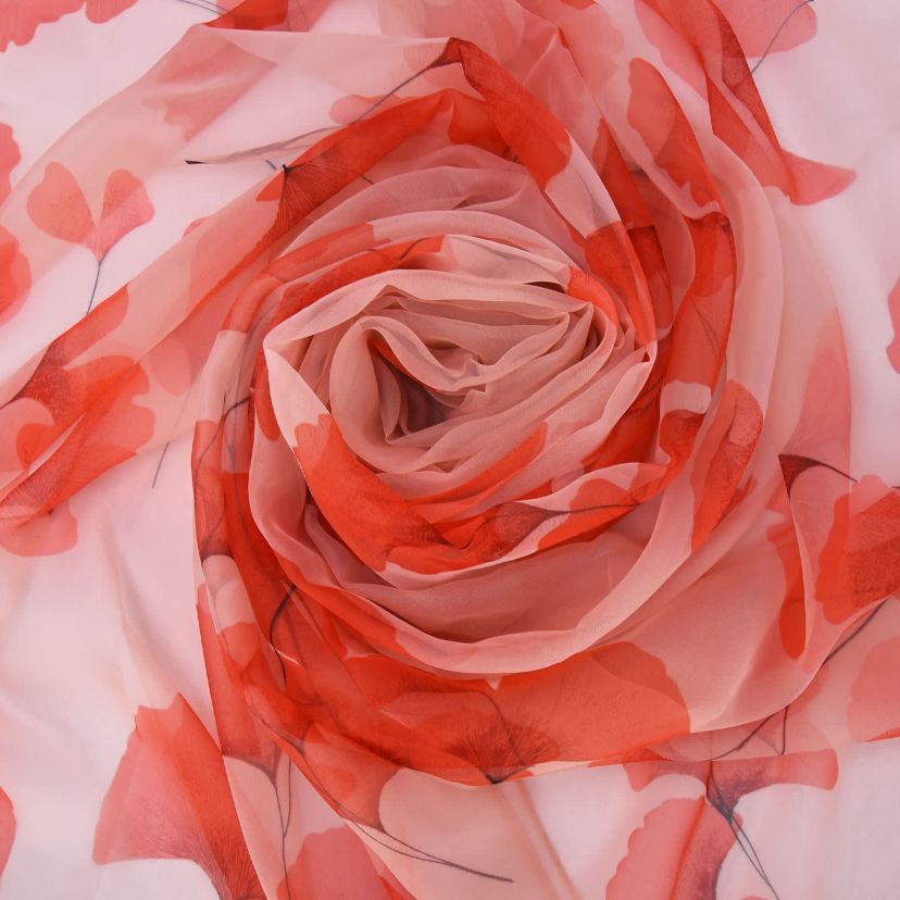 Womens Delicate Floral Chiffon Wrap Scarf