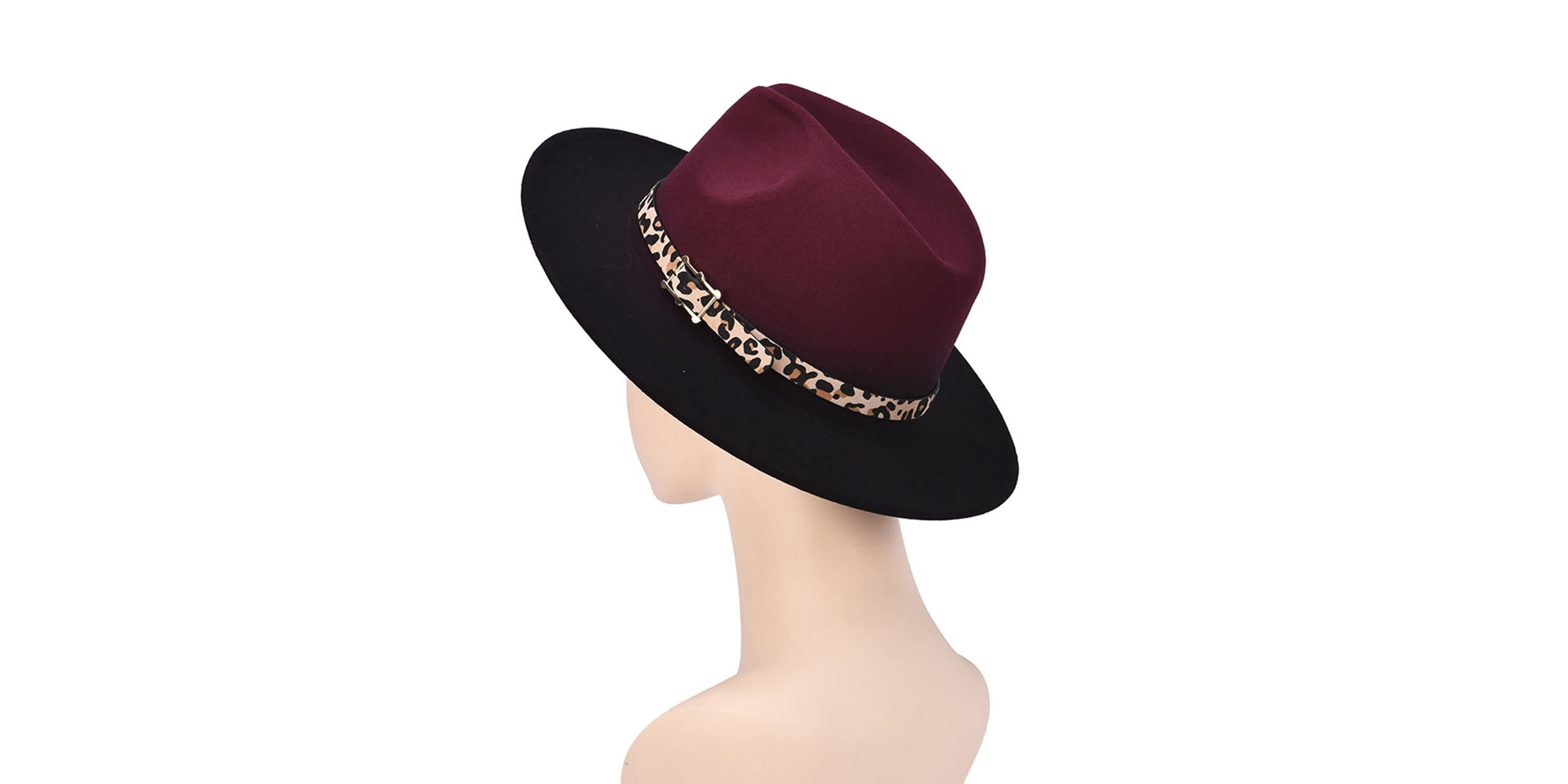 Womens Gradient Hat With Leopard Belt Band