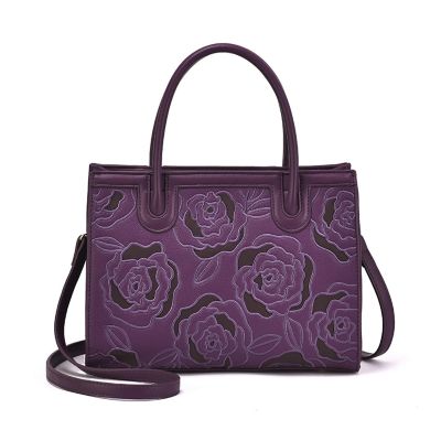 Mellow World Darla Rose Embossed Satchel, Purple