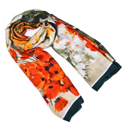 Mellow World Women's Luxurious Floral Printed Wrap Scarf