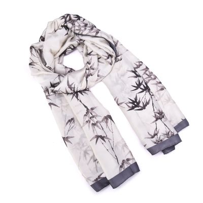 Mellow World Women's Luxury Floral Printed Satin Wrap Scarf