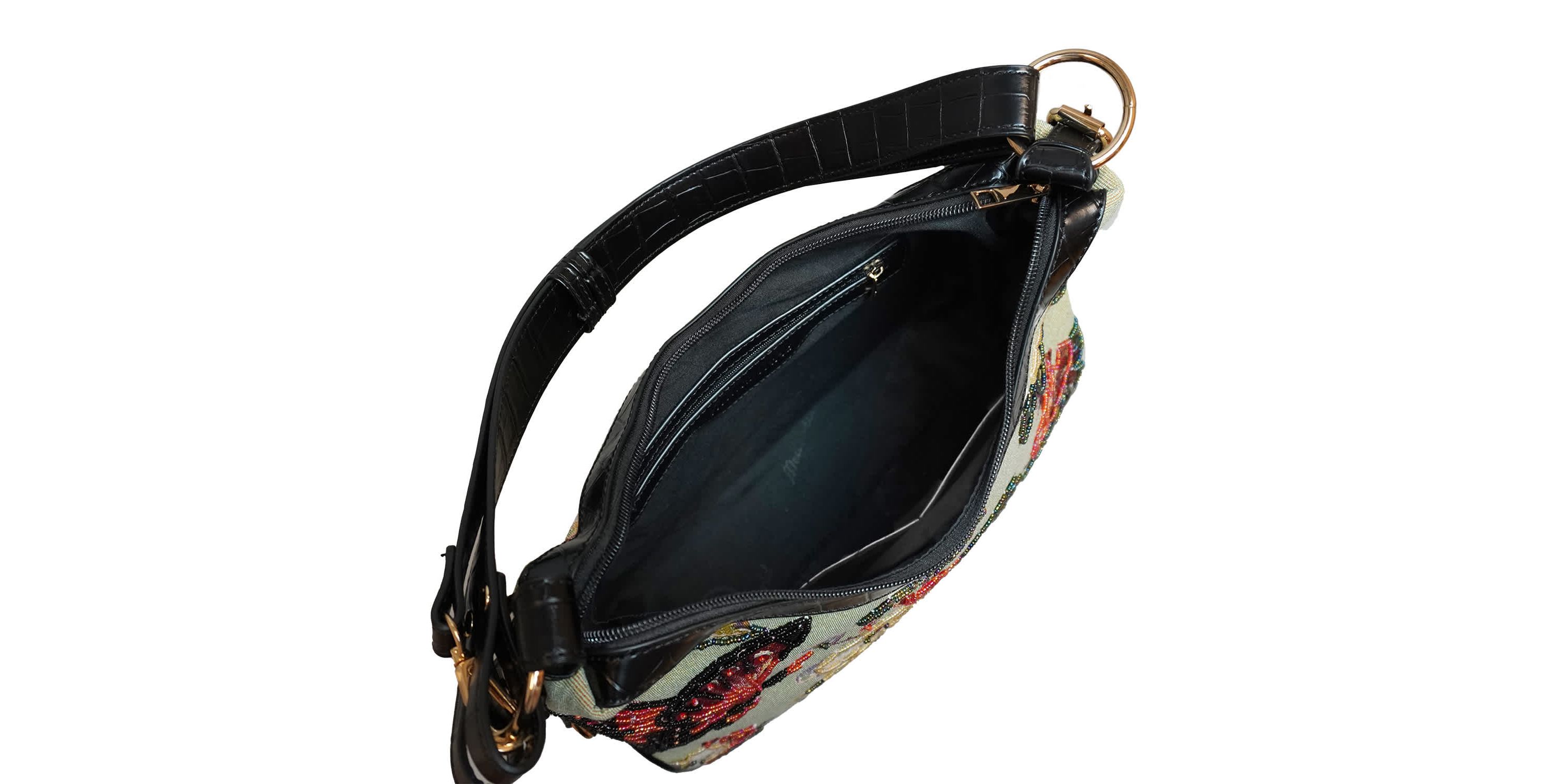 Butterfly Beaded Hobo Bag