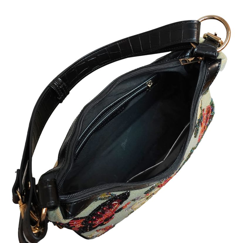 Butterfly Beaded Hobo Bag