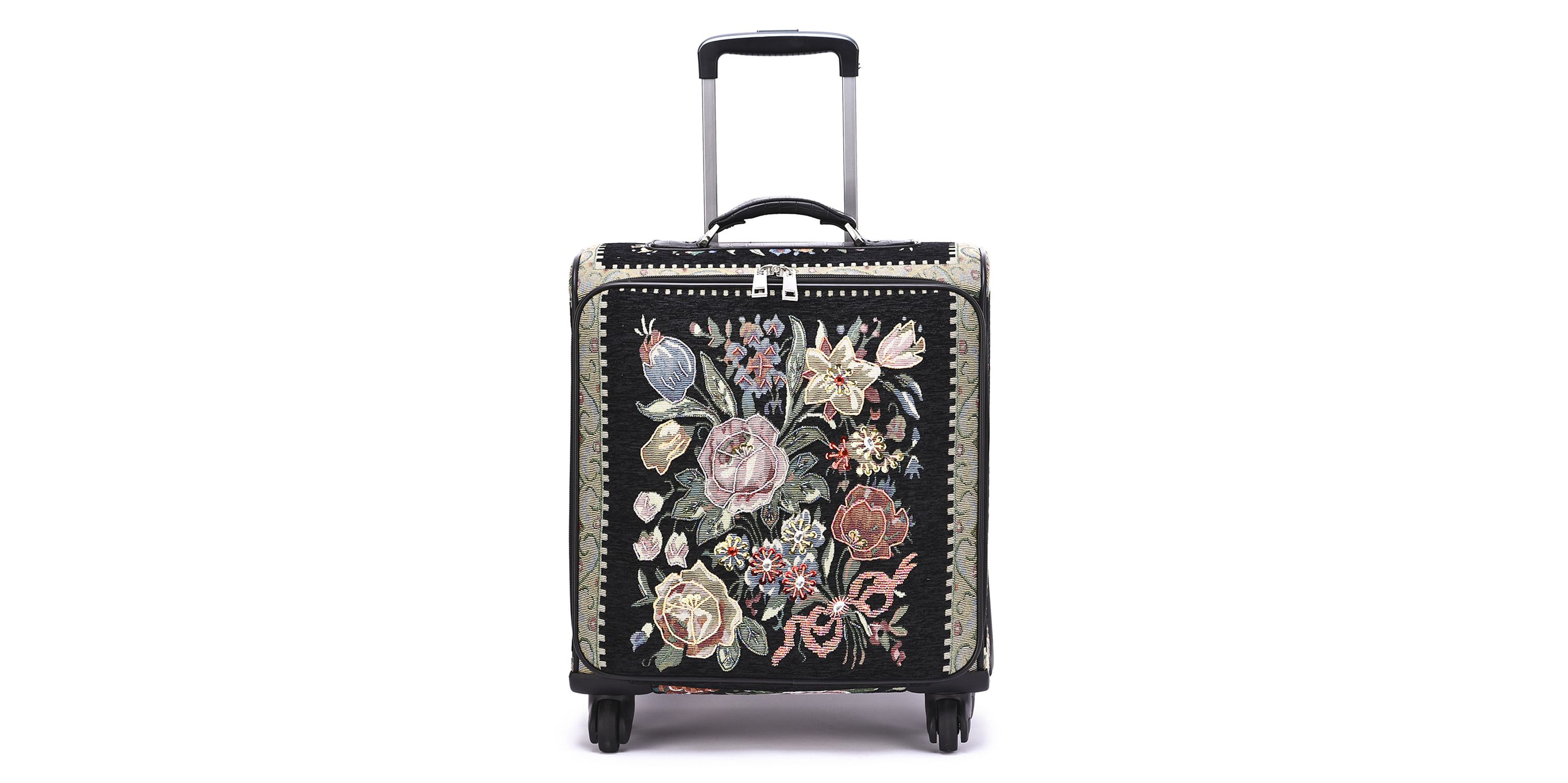 Vintage Flower Shop Hand Beaded Rolling Suitcase