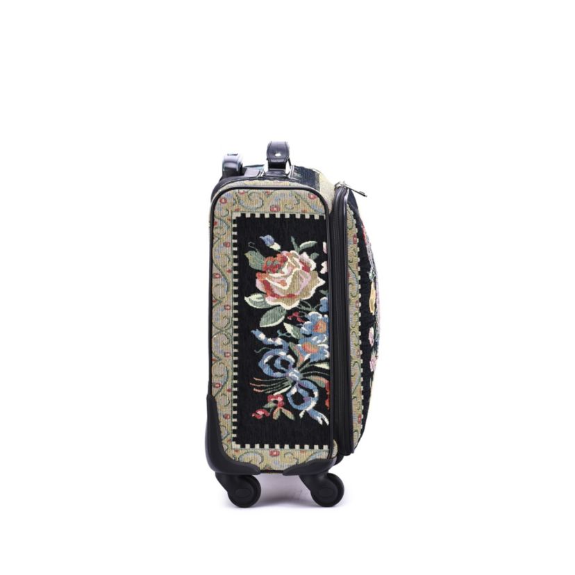 Vintage Flower Shop Hand Beaded Rolling Suitcase