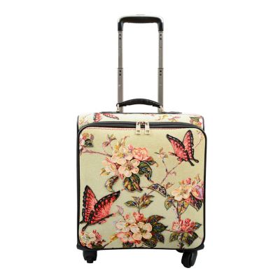 Butterfly Hand Beaded Rolling Suitcase