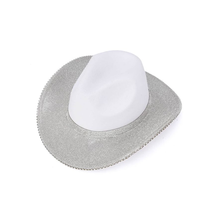Womens Cowboy Hat With Rhinestone Brim