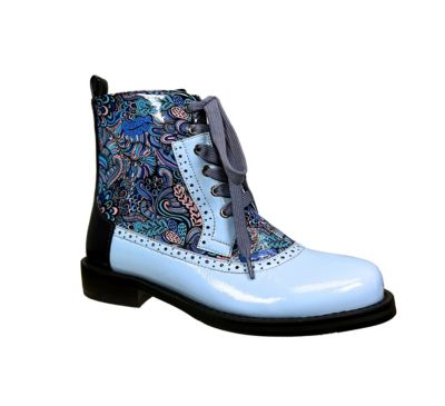 Ninety Union Women's Chelsea Fashion Lace Bootie With Paisley And Mixed Textures