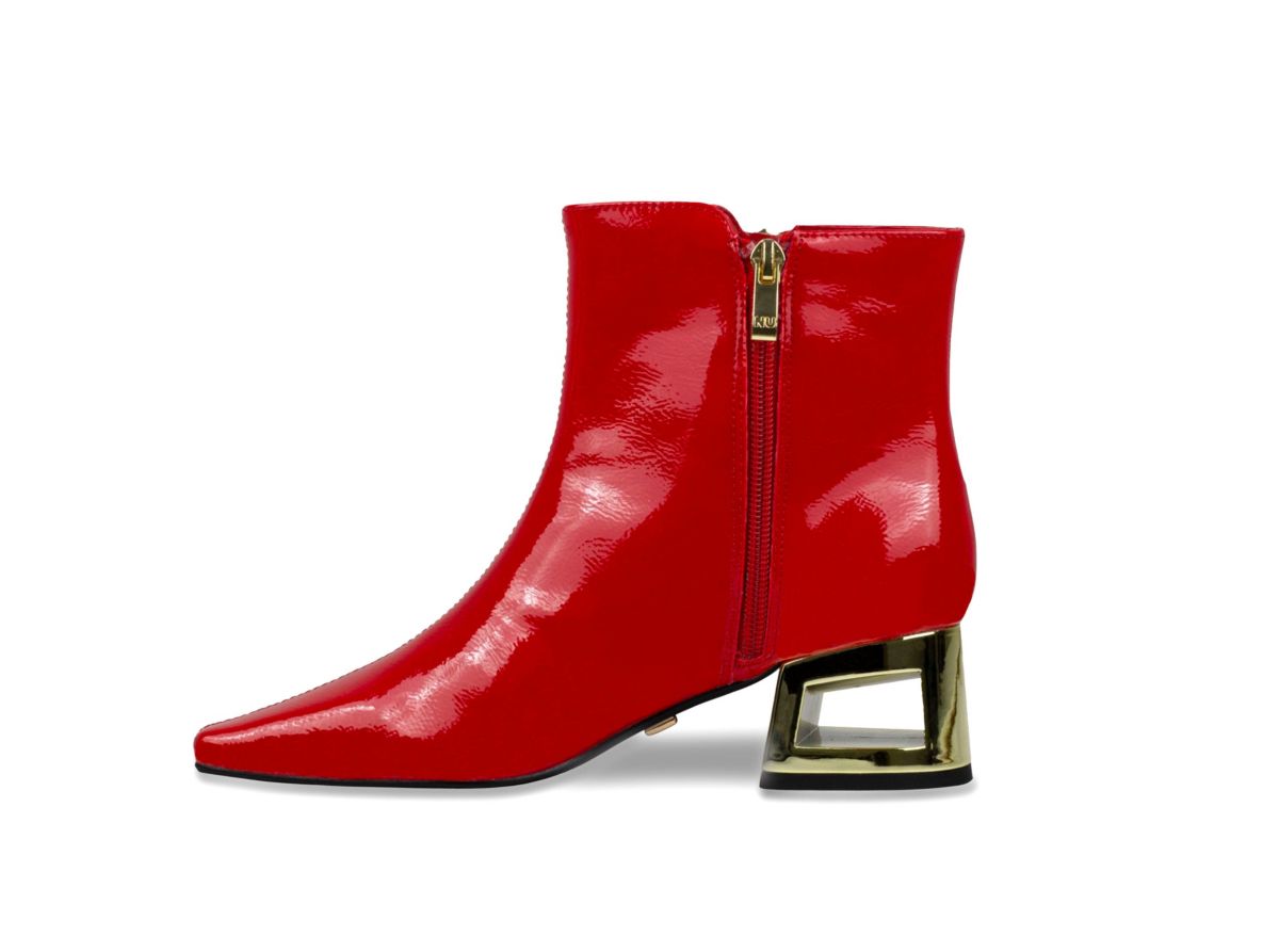 Sage, Metallic Square Heel Bootie