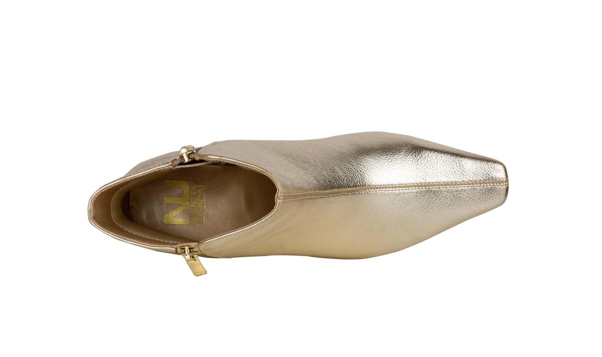 Sage, Metallic Square Heel Bootie