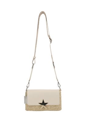 Capri Straw Flap Crossbody Bag