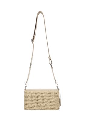 Capri Straw Flap Crossbody Bag