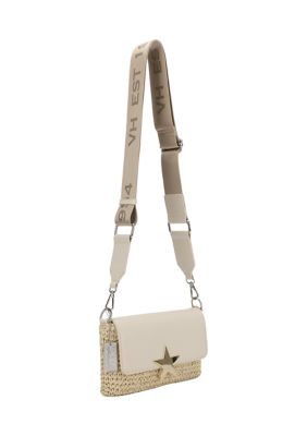 Capri Straw Flap Crossbody Bag