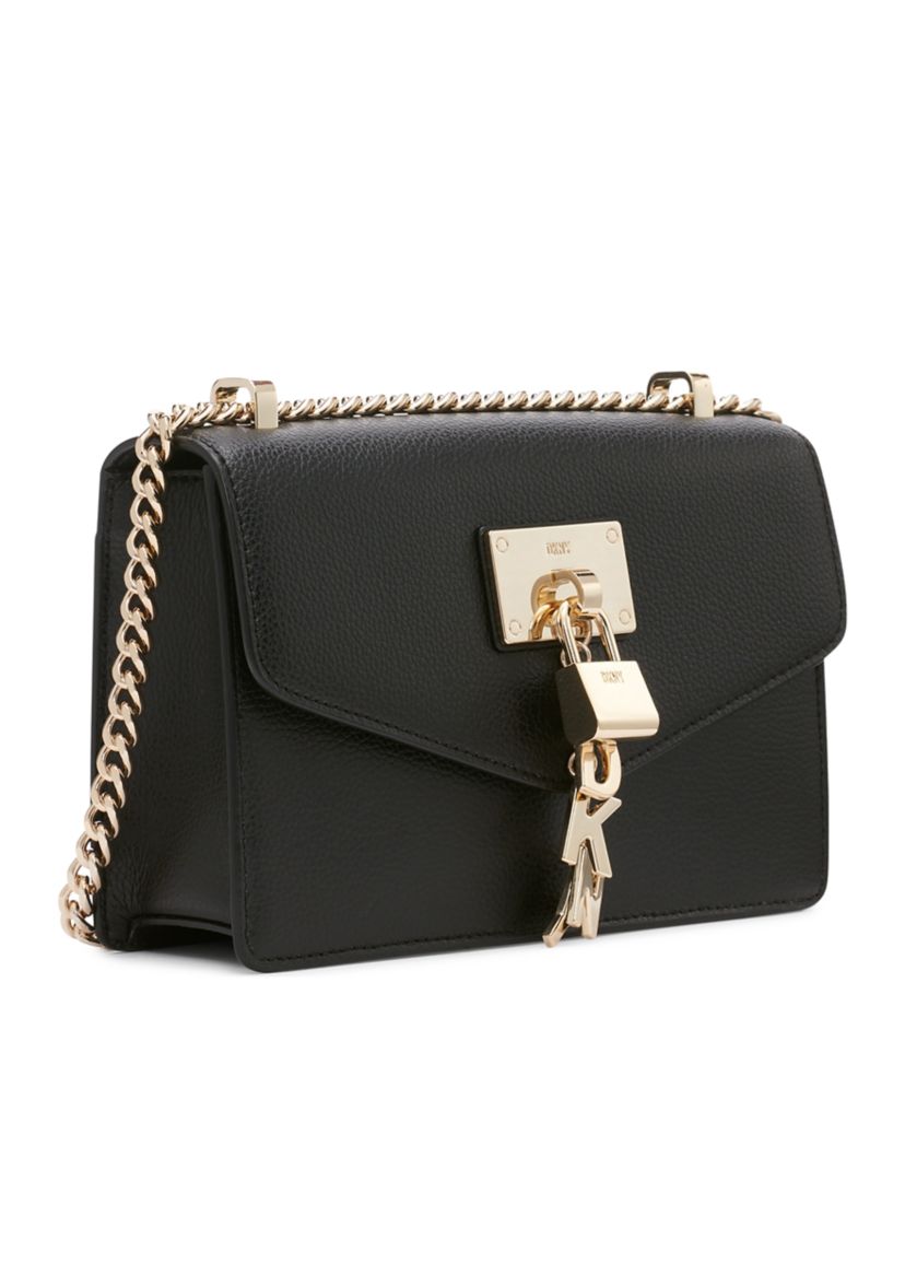DKNY Elissa Small Shoulder Flap Bag | Belk DKNY Elissa Black Leather Shoulder Bag main image 0