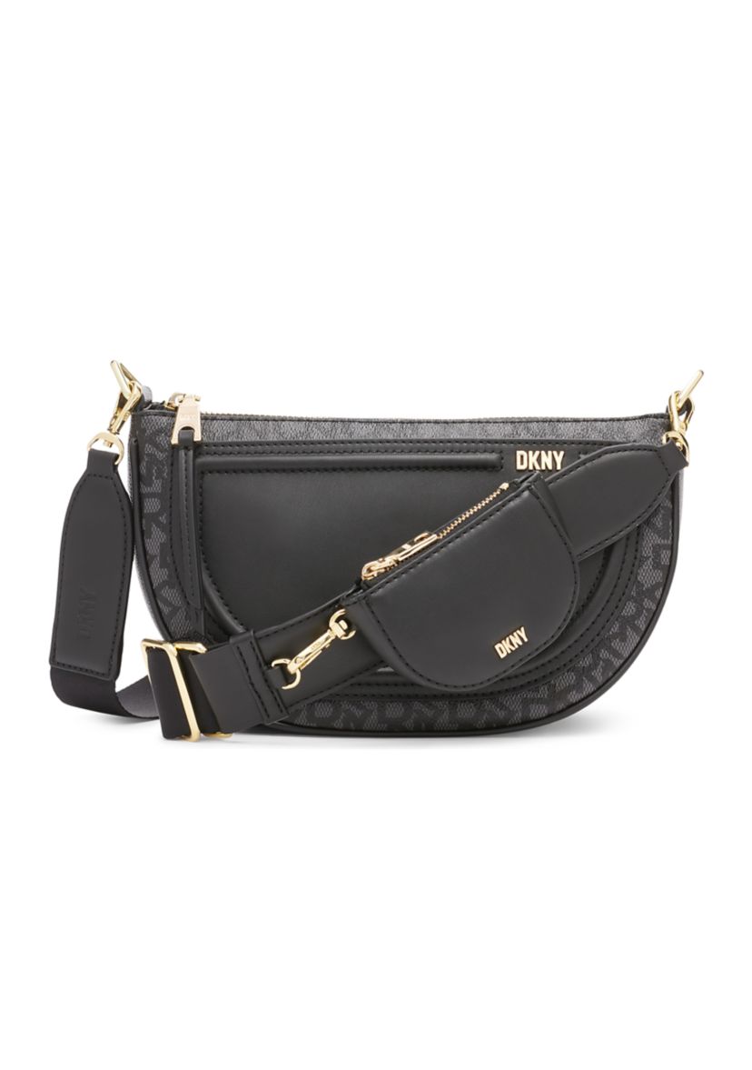 DKNY Women's Orion Chain Shoulder Bag – Pebbled Leather With Snakeskin Detail, Casual Classic Handbag