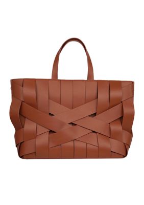 KLASSIC KLOTH Bouid Woven Leather Small Tote belk