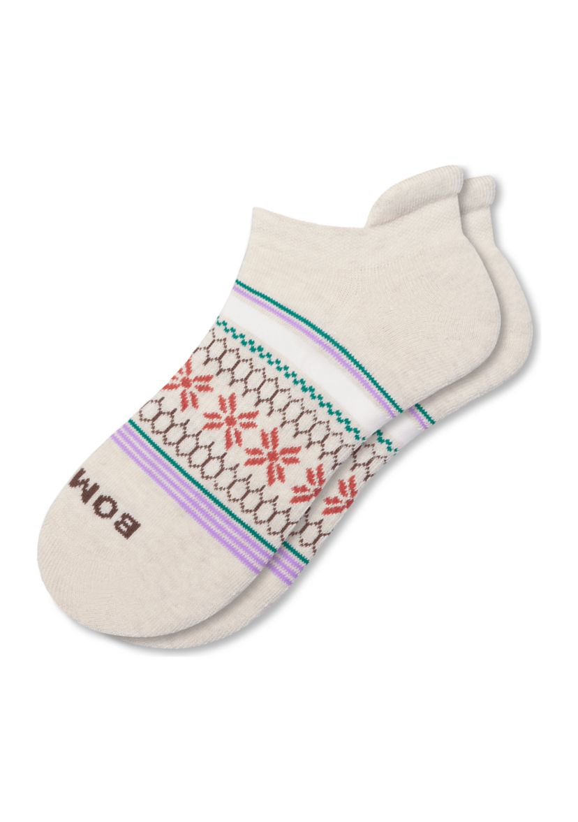 Heather Snowflake Fair Isle Ankle Socks