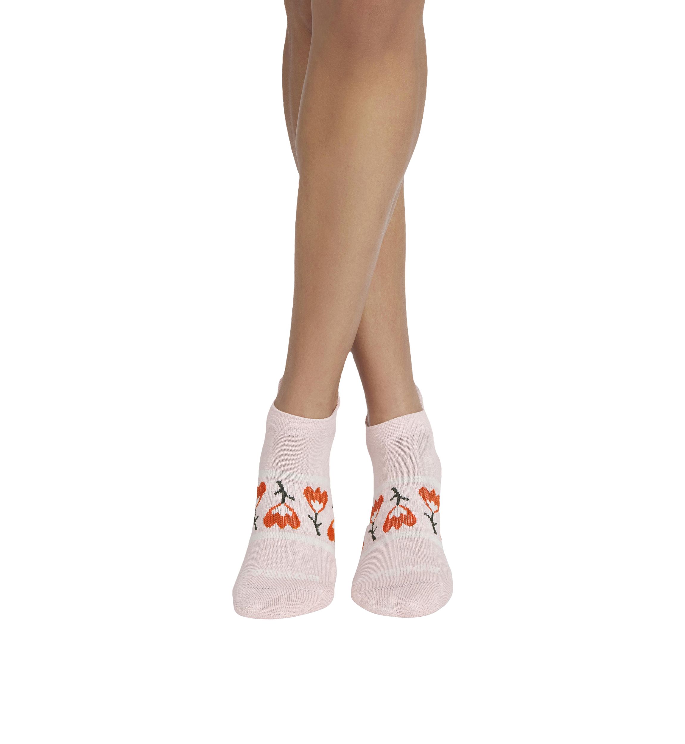 Solid Floral Row Arch Ankle Socks
