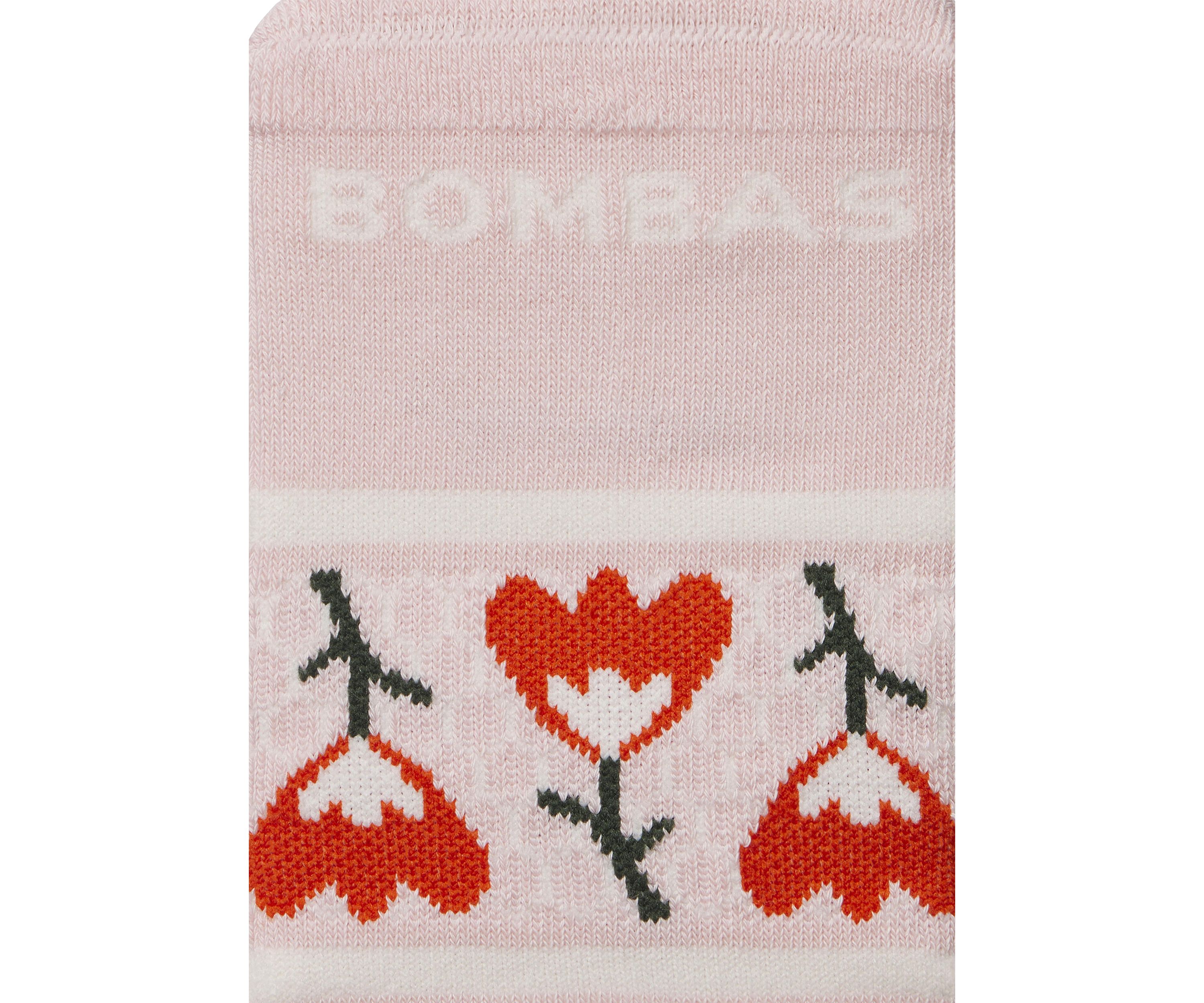 Solid Floral Row Arch Ankle Socks