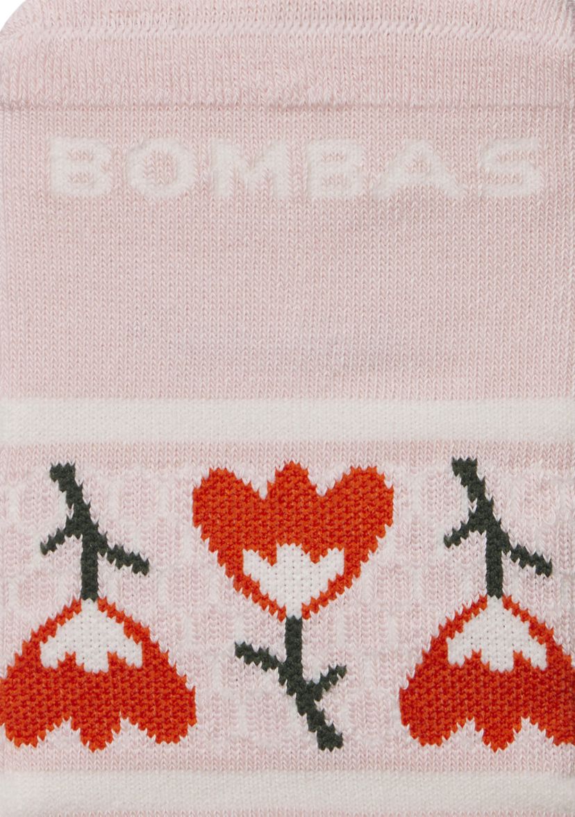 Solid Floral Row Arch Ankle Socks