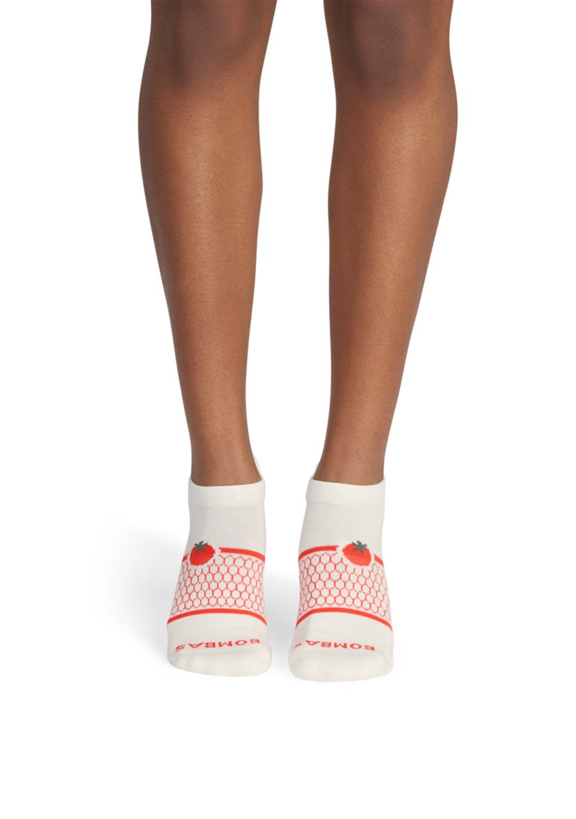 Solid Striped Tomato Ankle Socks