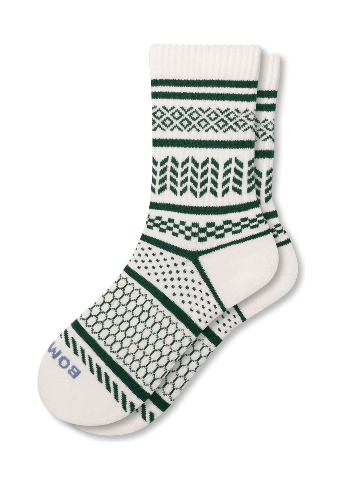 Checkered Fairisle Half Calf Socks 