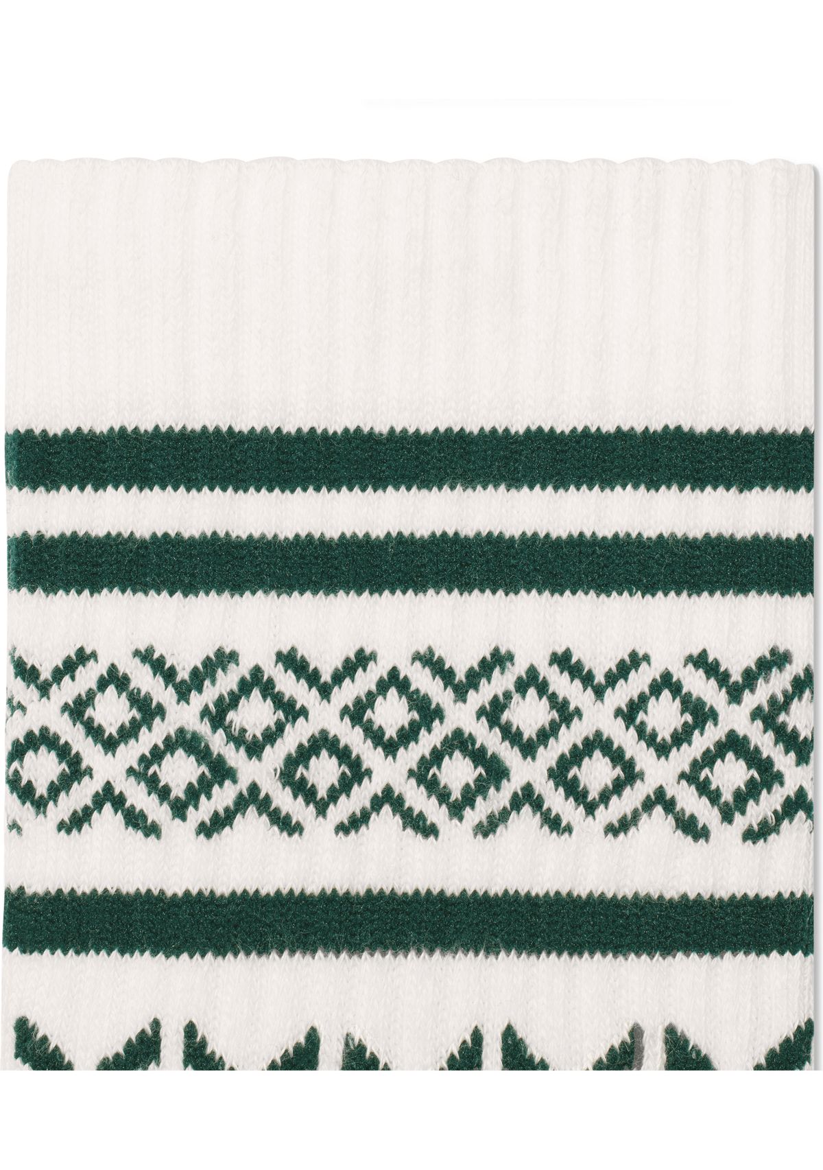 Checkered Fairisle Half Calf Socks 