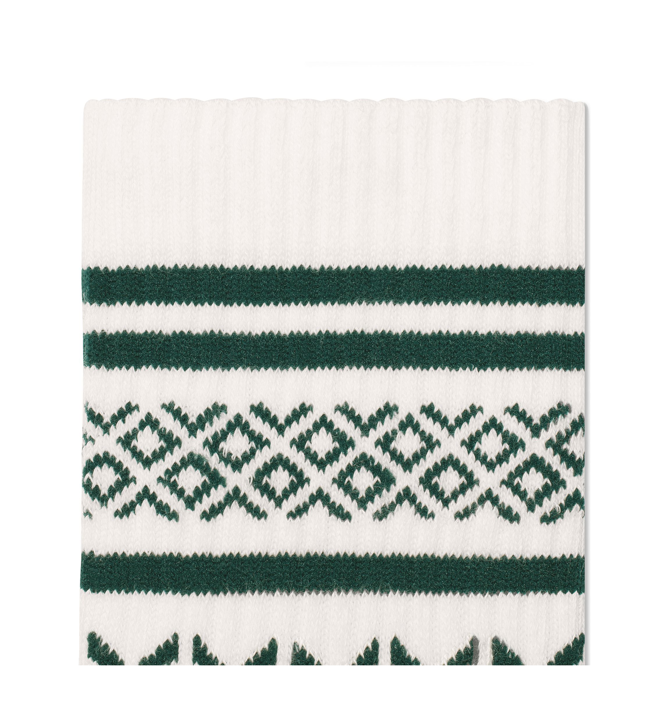 Checkered Fairisle Half Calf Socks 