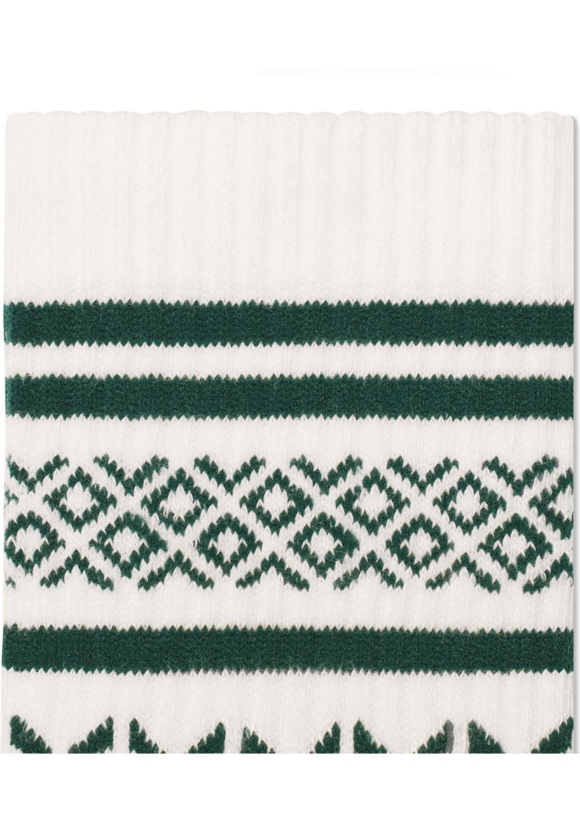 Checkered Fairisle Half Calf Socks 