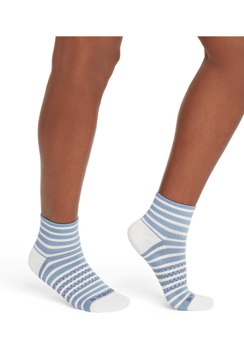Solid Striped Quarter Socks