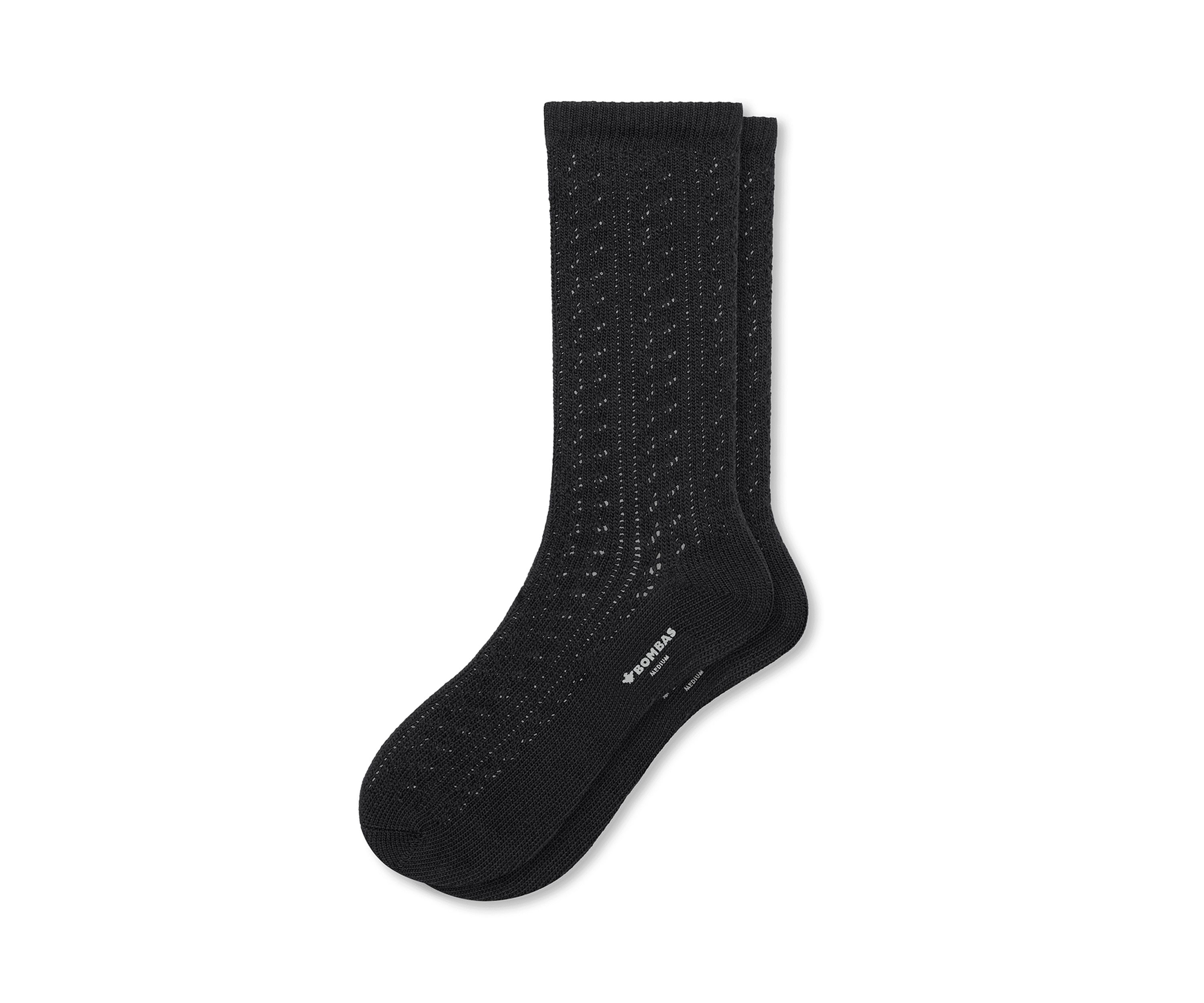 Solid Pointelle Lightweight Calf Socks 