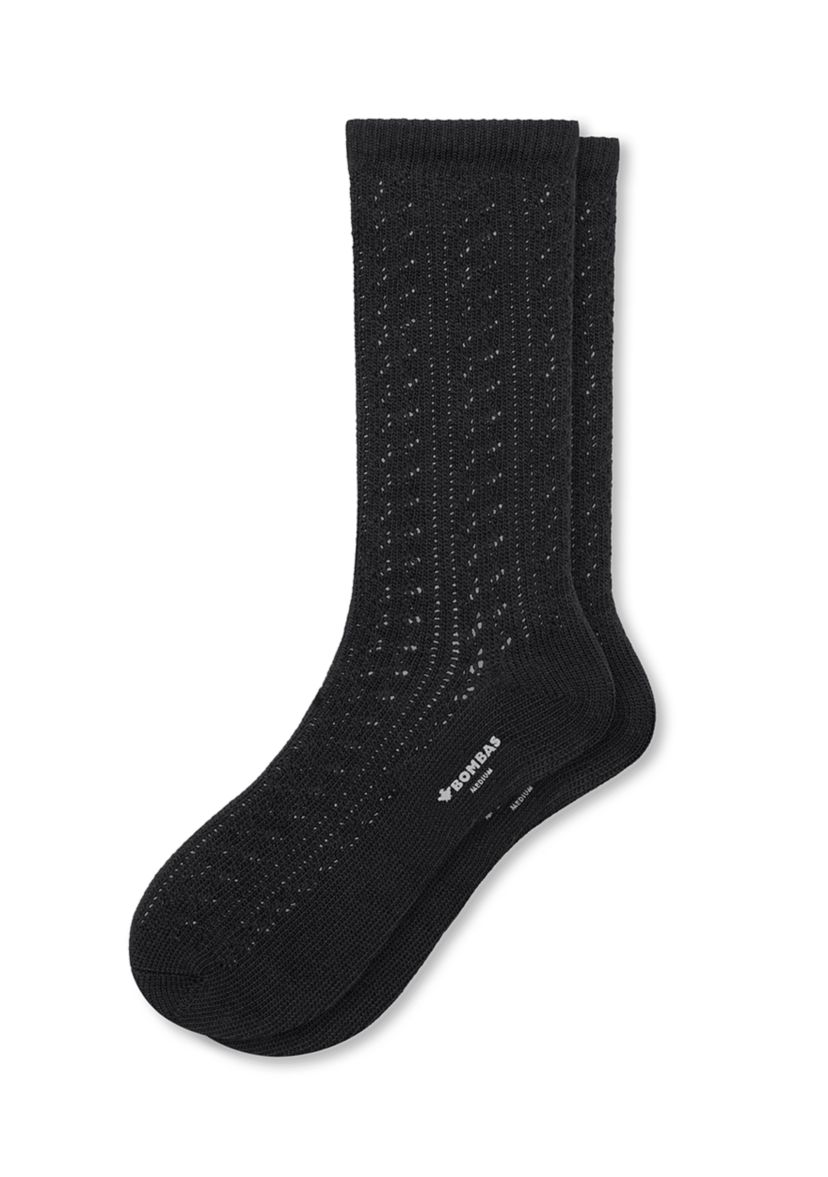 Solid Pointelle Lightweight Calf Socks 